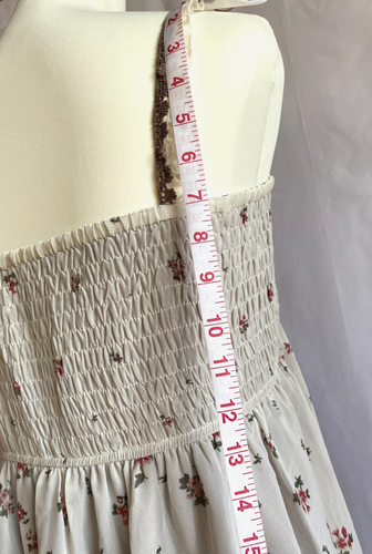 Axes Femme Camisole Dress A-Line Lolita Dolly Princess Cute Beige Floral Ruffle - Picture 4 of 10