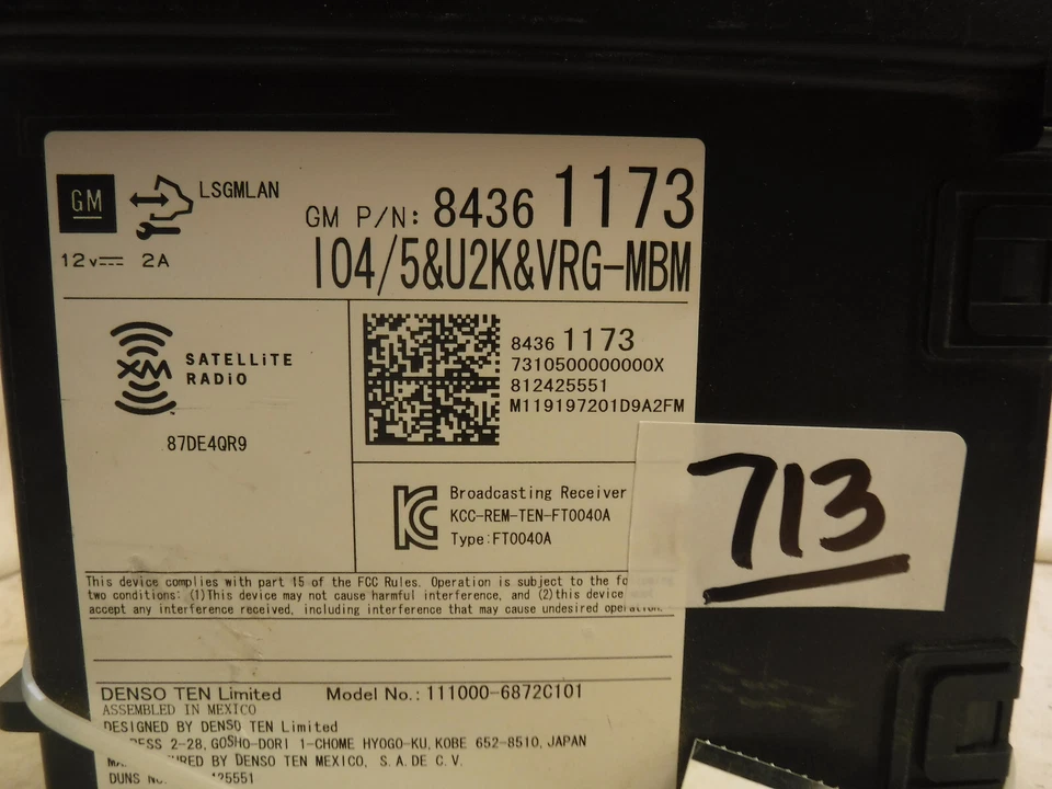 Módulo receptor de radio Chevrolet Camaro Cruze Malibu Impala 18-21 84361173 B713 Foto 3 de 4