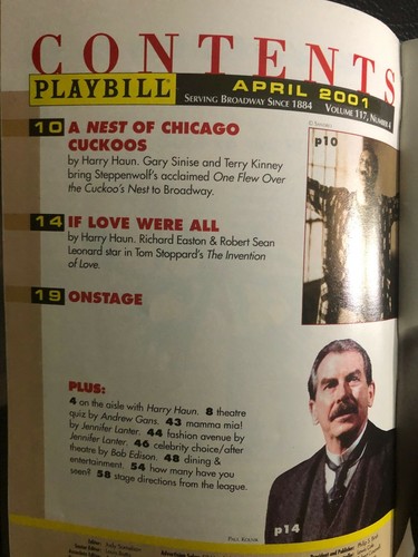 Broadway, Off Broadway, Pre Broadway Tryouts Playbill Since 2000 Part 2 - Picture 53 of 488
