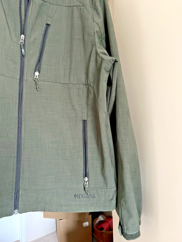 Black Diamond Double Diamond Softshell Jacket Olive Men’s L Full Zip Pockets - Picture 6 of 16