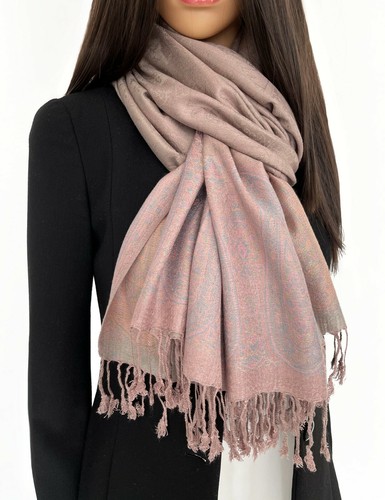 Large Multi Colour Leaf Paisley Print Pashmina Shawl Scarf Wrap Bright Rainbow - Picture 650 of 1,026