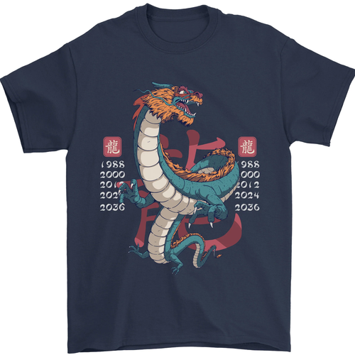 Camisa De Hombre 100% Algodón Del Dragón Año Del Zodiaco Chino Shengxiao - Imagen 4 de 11