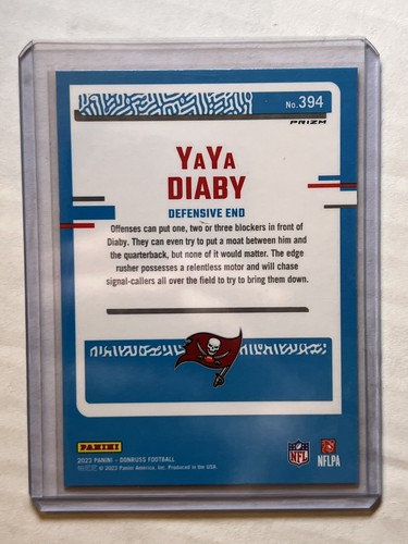 Yaya Diaby 2023  Donruss Rated Rookie Optic Preview 🔴🟢Red/Green Tampa Bay - Picture 2 of 2