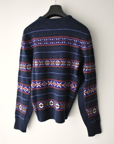 Rag & Bone Mens Multicoloured Blue Striped Wool Fair Isle Jumper Size Small £275 - Picture 10 of 11