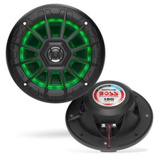 BOSS  Audio Marine Speakers Multi-Color Lighting 5.25" Weather Proof 2-way Pair