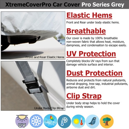 2023 2024 GENESIS GV80 BREATHABLE CAR COVER W/MIRROR POCKET -GREY - Picture 3 of 10