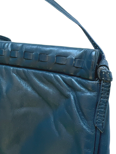 Anne Klein for Calderon Navy Leather Convertible Clutch Shoulder Bag - Picture 6 of 7