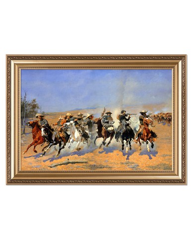 A Dash for the Timber by Frederic Remington Canvas Wall Art with 5 Frame Options - Picture 9 of 43