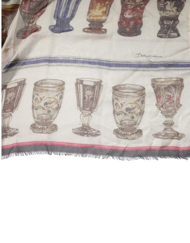 DOLCE & GABBANA foulard multicolore verre cachemire 196 cm x 135 cm PRIX CONSEILLÉ 950 usd - Photo 4/9