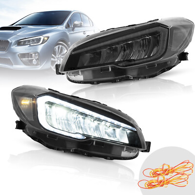 VLAND Full LED Reflector Headlights Sequential For Subaru WRX 2015-UP STI 15-17 