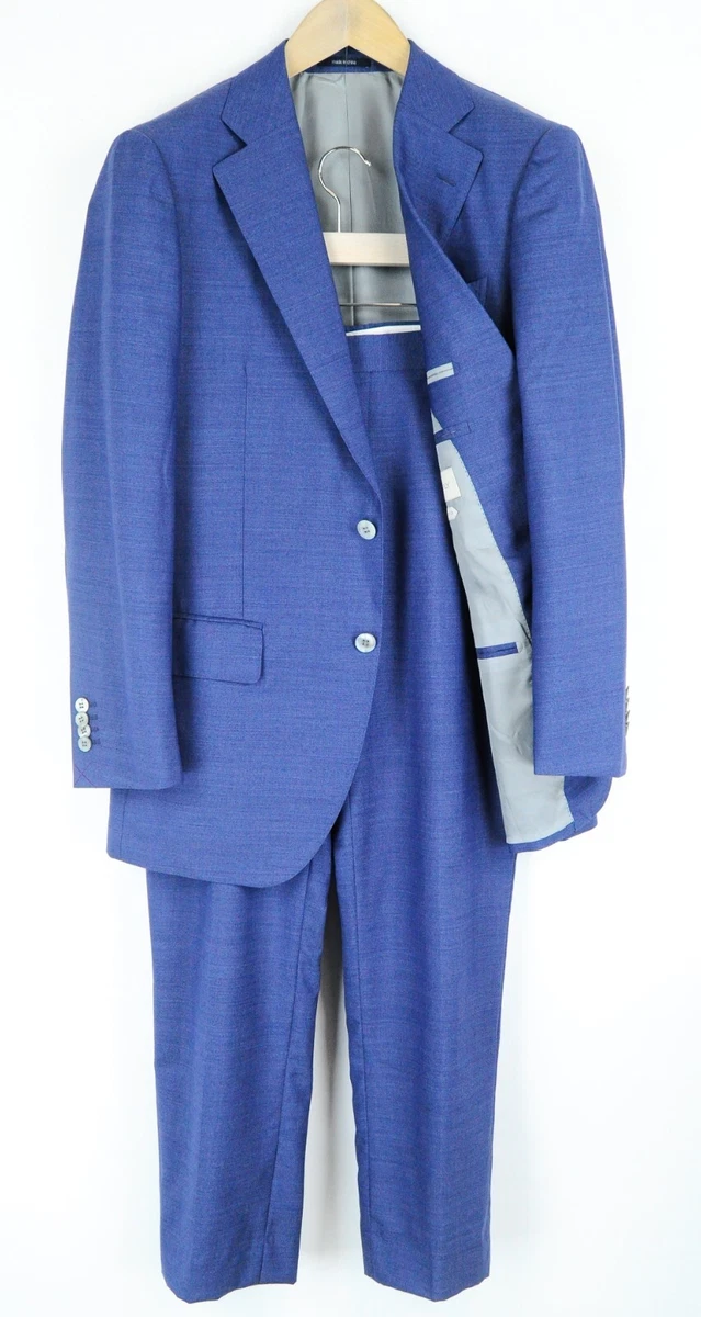 Suitsupply Lazio Single Breasted UK40R Herren Anzug Wolle Blau 2 Teile Slim Cut