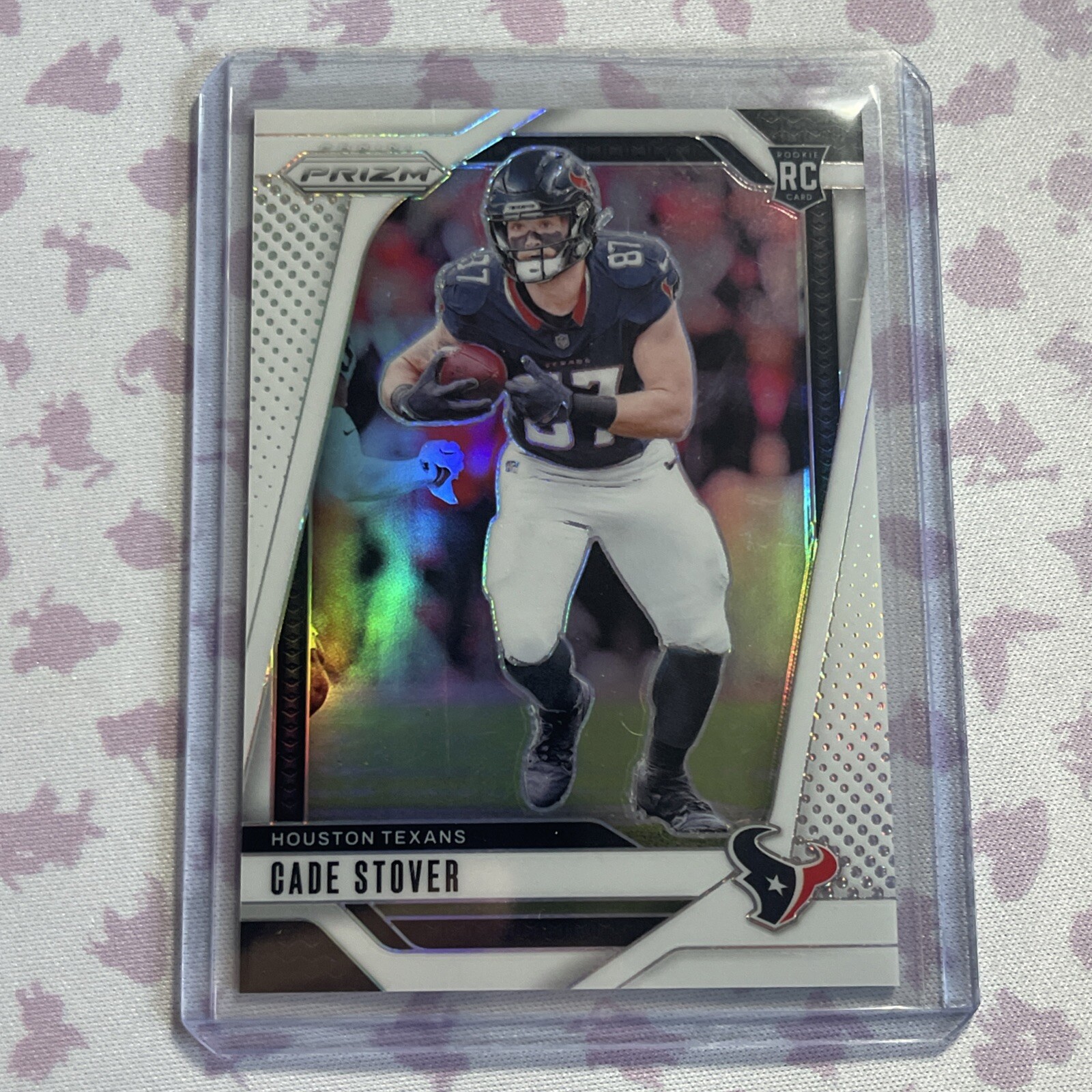 2024 Panini Prizm Cade Stover #117 White Prizm /35 Houston Texans RC