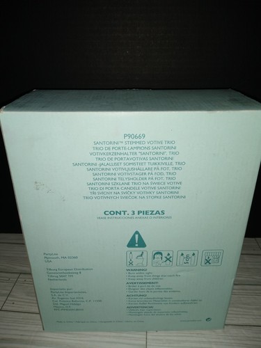 PartyLite Santorini Stemmed Votive Trio Rare Retired Item Home Decor P90669 - Picture 10 of 10