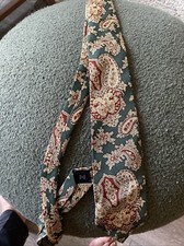 Polo Ralph Lauren Tie Imported Silk Green Floral Paisley USA Made 80s 57 x 3.5