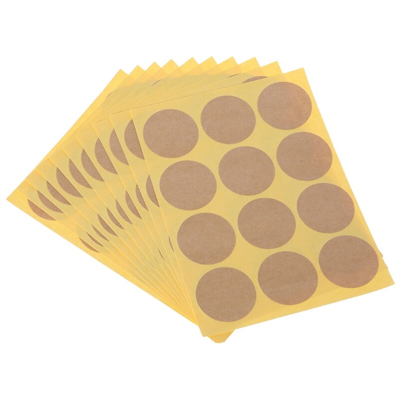 120Pcs Blank Kraft Round Sealing Stickers for DIY Craft Packaging Labels