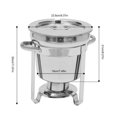 Chafing Dish Sets Round Buffet Catering Restaurant Chafer Food Warmer 7.4 Quart - Picture 3 of 15