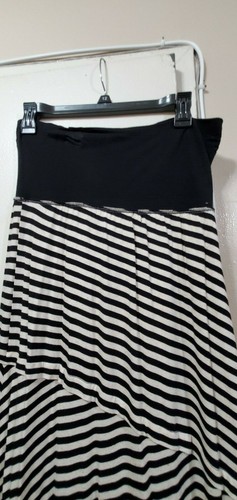 Studio M Maxirock schwarz braun beige wandelbar Streifenmuster ~ M, L M3020 - Bild 13 von 25