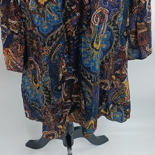 Entro Dress Womens Size Small Paisley Boho Crochet Lace Neckline 3/4 Sleeve - Picture 3 of 8