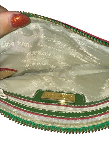 ARCADIA ~ Italy ~ Green Genuine Italian Patent Leather Wristlet Clutch - Picture 4 of 5