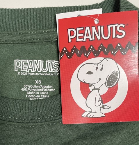 Peanuts Snoopy On Candy Cane Adult XS Youth XL Christmas Pullover Sweatshirt NWT - Picture 3 of 6