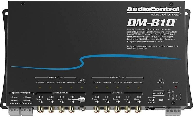 AudioControl DM-810 DSP Matrix Processor 8-Input 10-Output 30-Band EQ AccuBass - Image 3 of 4