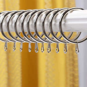 Shower Curtain Rings Hooks Bathroom Plastic Strong Hanger Guide Pole W9S6 A8Q8