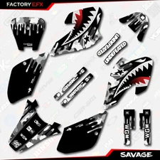 Gray Savage Camo Racing Graphics kit fits Honda 2001-2004 XR80 XR 80 01-04