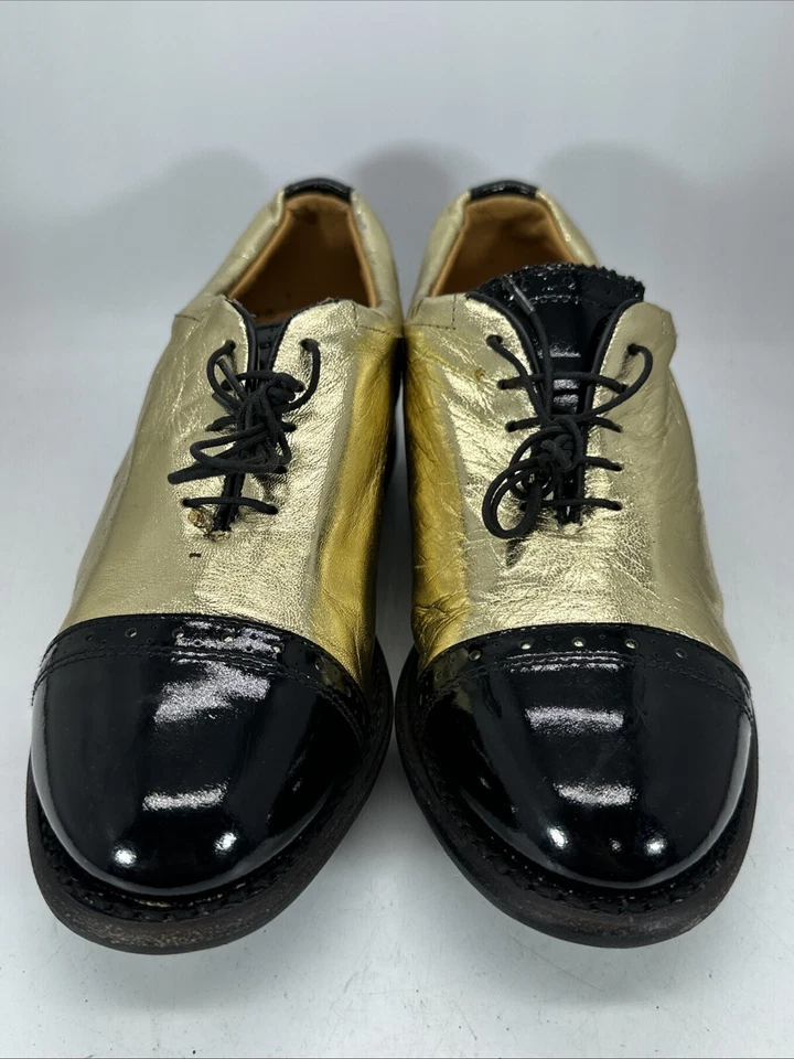 Rare McLean MC lean German Made Women’s Size 7 Golf Shoes Cleats Metallic Gold  - Image 4 of 4