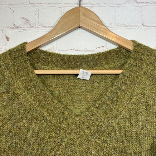 Suéter J Crew Mujer Talla Pequeña Verde Lana Mohair Cuello en V Manga Corta Acanalado - Imagen 4 de 8