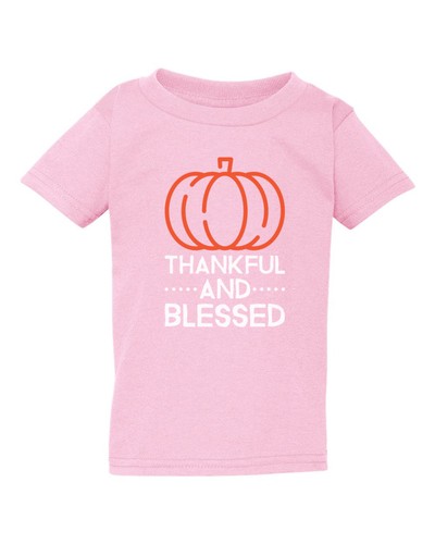 Youth Toddler Thankful and Blessed Shirt Thanksgiving Fall Holiday Outfit Tee - Picture 6 of 8
