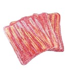Set Of 4 Crocheted Handmade Placemats Yellow/Red/Orange/Grey Rectangle 16"x11"