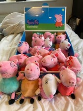 NEW PEPPA PIG FAMILY COIN PURSE SOFT TOY KEYRING BAG CLIP GEORGE MUMMY DAD SUZY