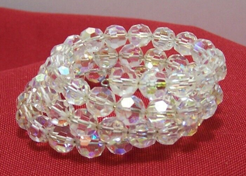 Vintage Kristall Armband Draht 3-lagig Wickelarmband - Bild 3 von 8