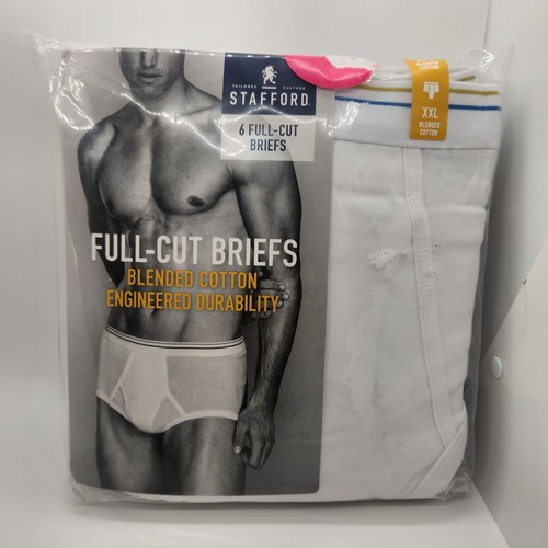 Neu 6 Herren Stafford XXL Vollschnitt Slips 60/40 Baumwollmix Größe 2XL 44-46