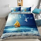 All Over The Side Of The Boat 3D Quilt Duvet Doona Cover Set Pillow case Print