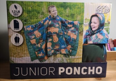 Equip Outdoors Junior Poncho/ Moose Print Blanket / Built in Carrying Case/ New