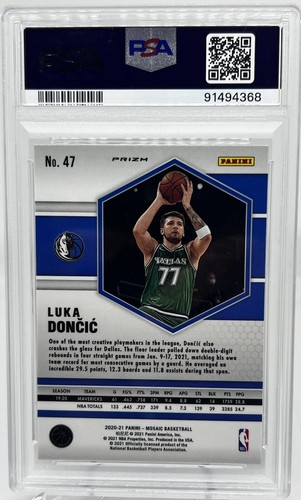 PSA 10 GEM MT 2020-21 Panini Mosaic Luka Doncic Genesis Prizm Lakers - Bild 2 von 2