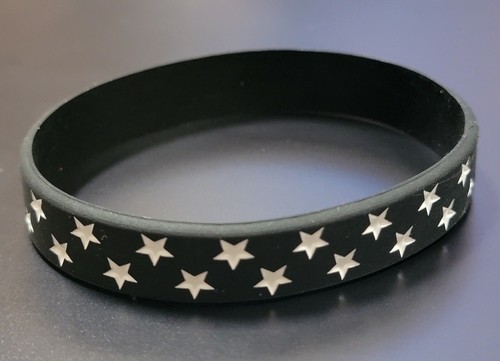 Dünne rote Linie USA Flagge Stern Silikon Kautschuk Armband Feuerwehrmann - Bild 4 von 4