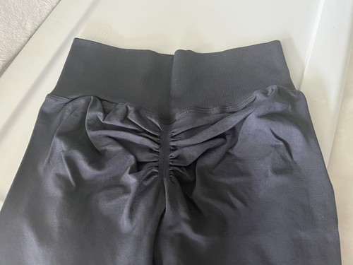 Women's High Waist Dark Grey Color Yoga Pants Small Ruched Butt Lift Leggings - Picture 3 of 14