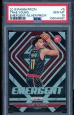Trae Young Rookie Card 2018-19 Panini Prizm Emergent Silver Prizm #5 PSA 10