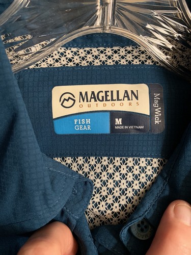 New Magellan Outdoor Women's Fish Gear Long Sleeve Shirt Blue Size Medium - Picture 10 of 10