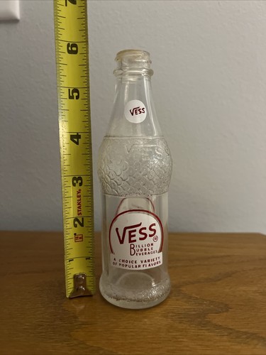 Miniature Vess Glass Soda Bottles Billion Bubble Beverage 6” Tall - Picture 2 of 5