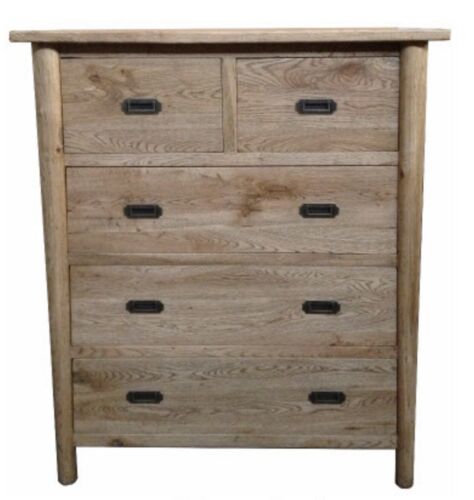 FITAN SOLID OAK WOOD TALLBOY / 5-DRAWER CHEST OF DRAWERS 55X40X(h)120 - Picture 5 of 7