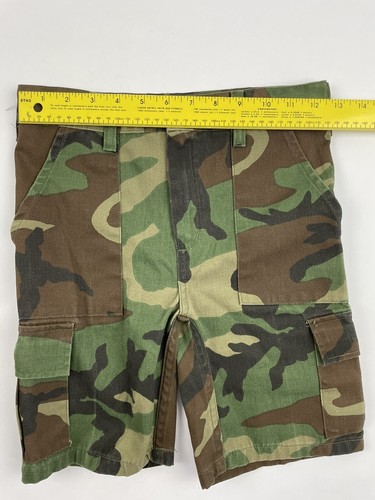 Boys Medium Camo Cargo Shorts Camouflage Green Pockets Tru Spec Military - Picture 6 of 10