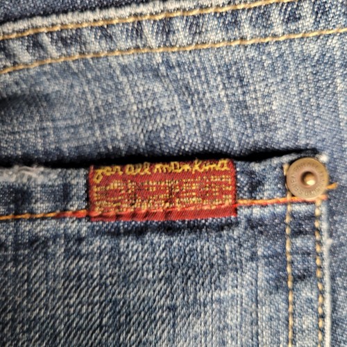 7 For All Man Kind Women's Flare Blue Denim Bell Bottom Jeans Size 29 - Picture 8 of 11