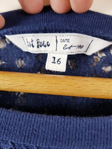 Fat Face Size 20 Light Blue Knit Lace Jumper Top  - Picture 2 of 11
