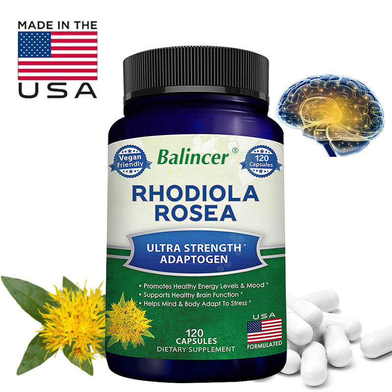 Hierba adaptativa Rhodiola Rosea 1000 mg - estrés cerebral y apoyo al estado de ánimo -