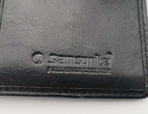 Billetera vertical doble plegable de cuero negro para hombre Samsonite estado usada - Imagen 5 de 7