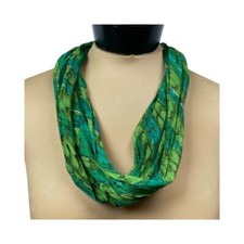 Scarves By Vera Neumann Silk Made In Japan Vintage Green Print Circle Scarf