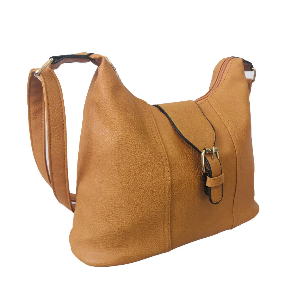 Womens Designer Style Cross Body Bag Ladies Shoulder Handbag Faux Leather - Picture 6 of 13